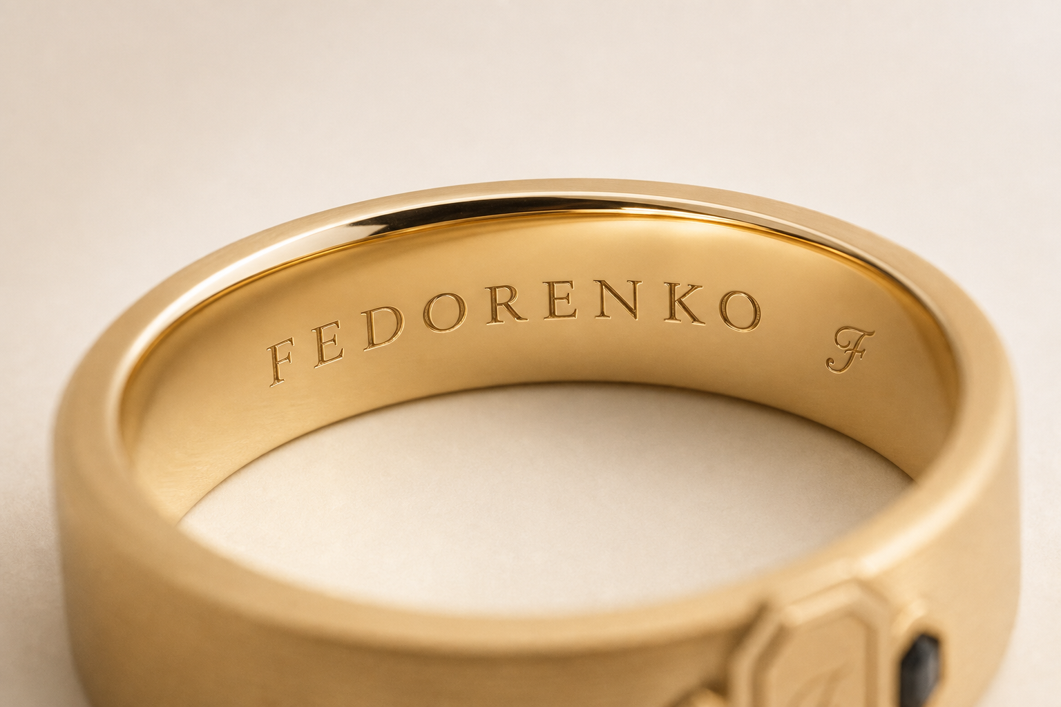 Inside ring FEDORENKO signature engraving
