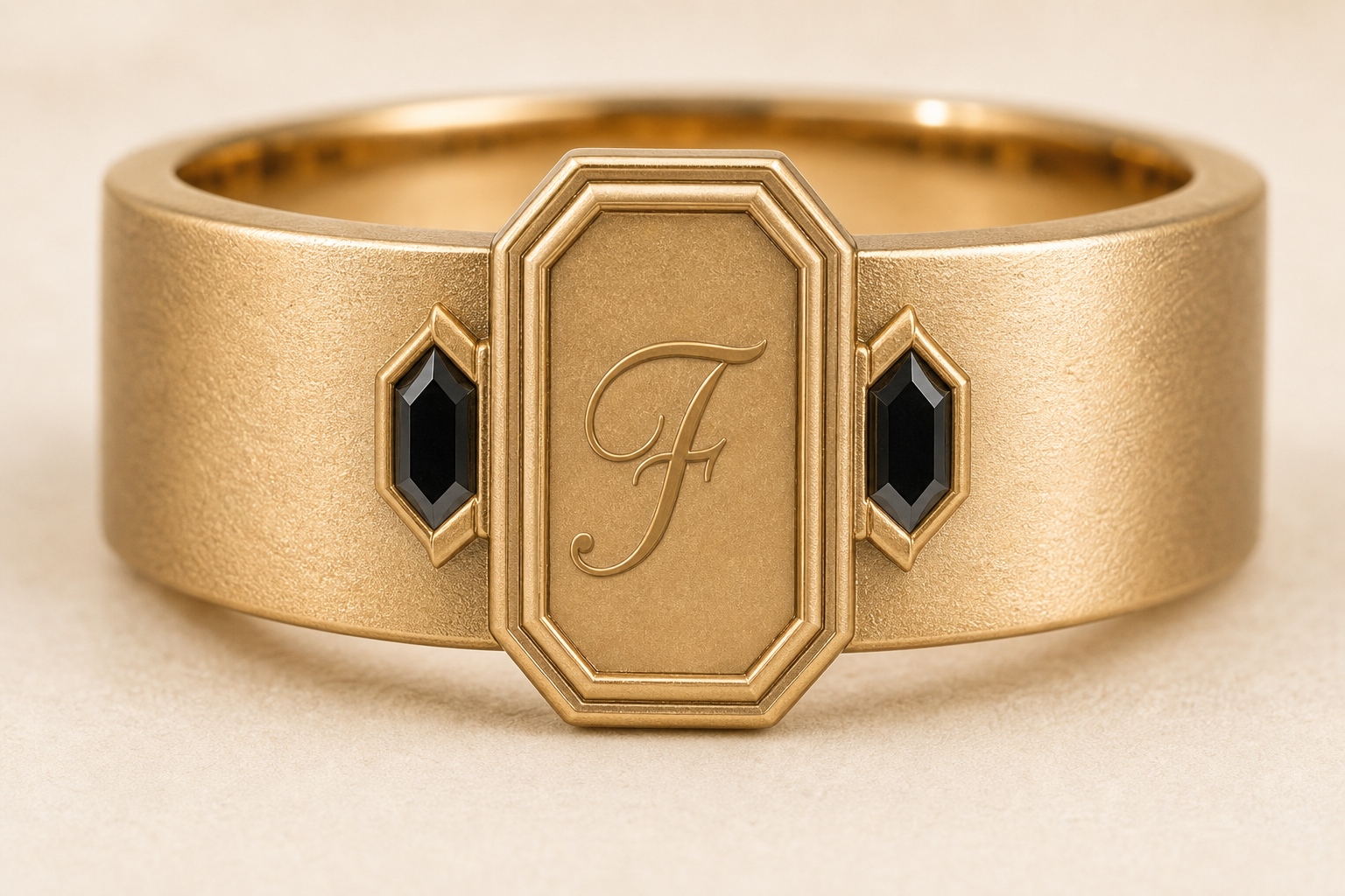 Close-up of side stone placement on FEDORENKO ring